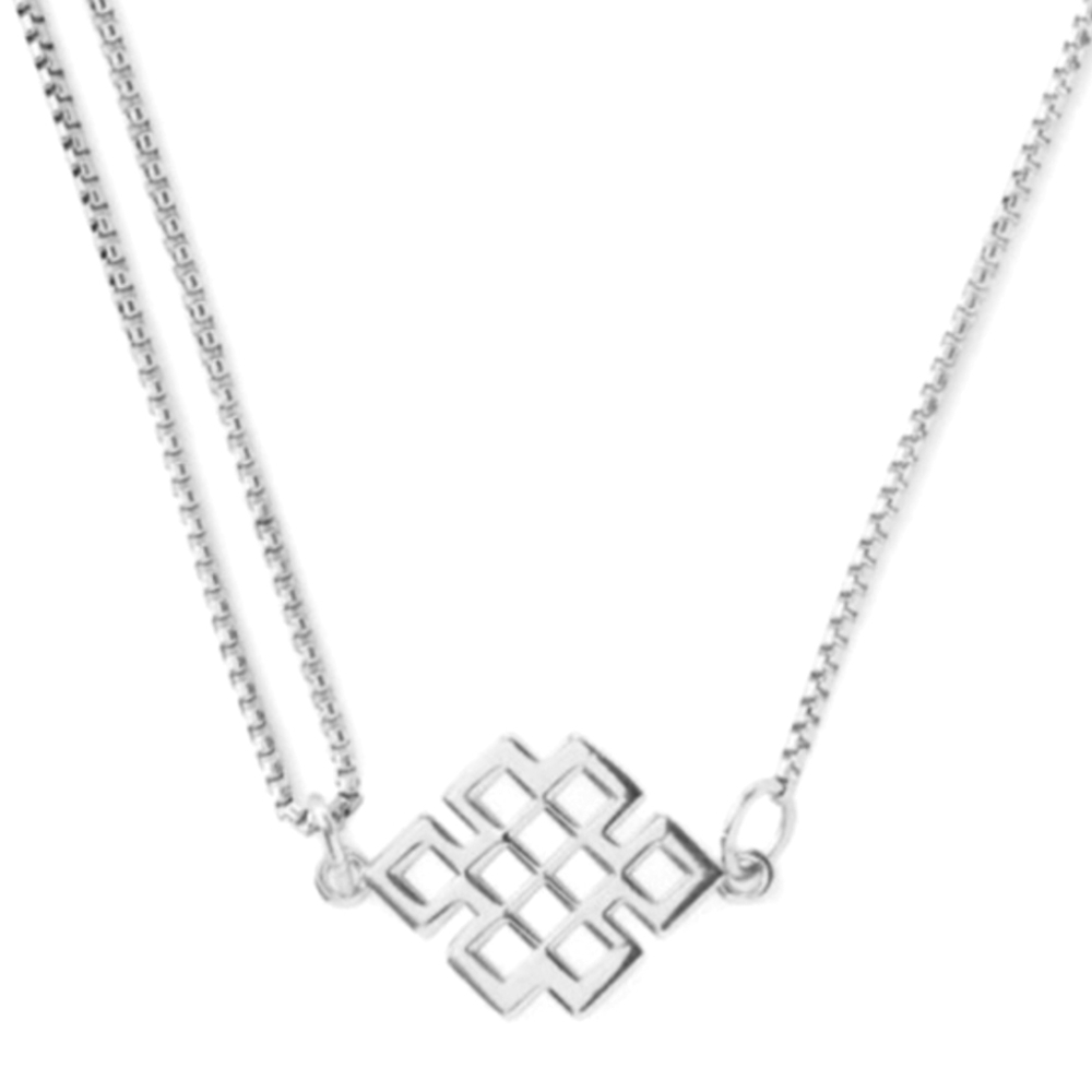 Alex and Ani Sterling Silver Endless Knot Necklace 30 Inch